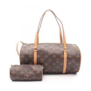 LOUIS VUITTON Brown Monogram Leather Papillon 30 Pouch